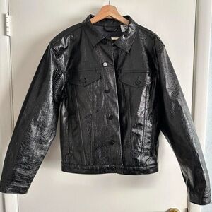 Oversized Faux Leather Jacket